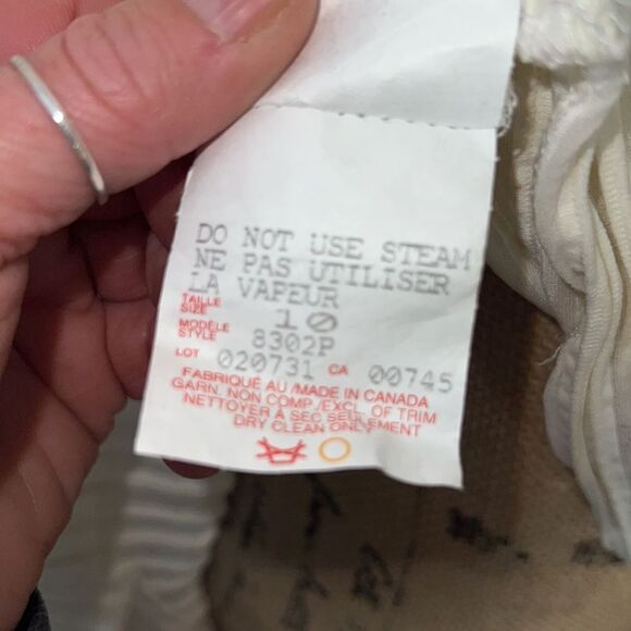 Cyber Y2K French Designer Cream/Ivory White Sheer Striped Blouse size 10 - Picture 9 of 14